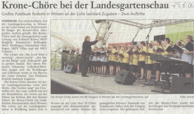 Bericht &uuml;ber den Auftritt auf der Landesgartenschau in Winsen/Luhe